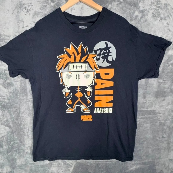 Funko Mens Naruto Shippuden Pain Akatsuki Graphic T-Shirt Size XL Black Anime - Picture 1 of 5